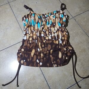 Ocean Dream Collection Brown & Teal Tankini Size 8